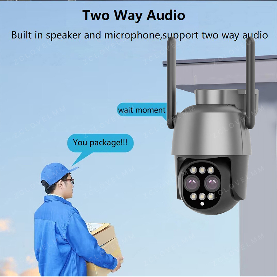 ZCLOVELMM HD206 8MP WiFi PTZ IP Camera with Dual Lens, 10X Digital Zoom, Auto Tracking, Two-Way Audio, IP66, Color Night Vision thumbnail