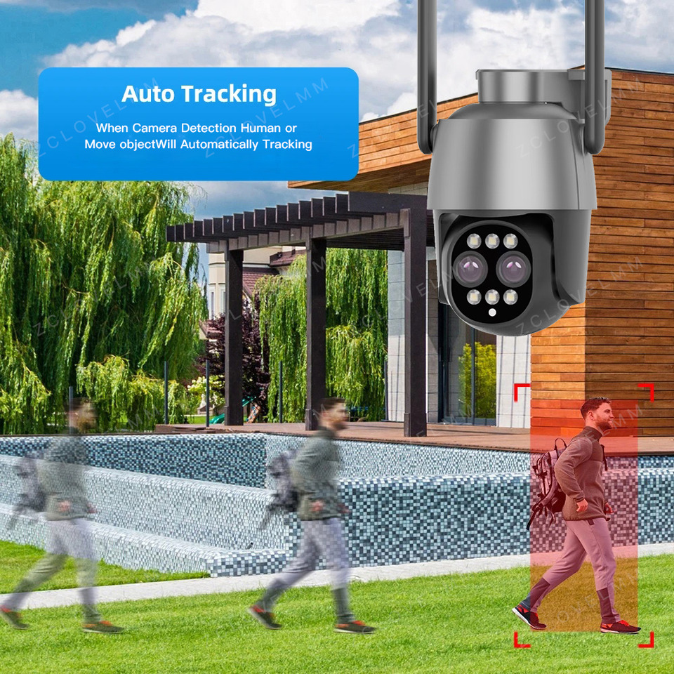 ZCLOVELMM HD206 8MP WiFi PTZ IP Camera with Dual Lens, 10X Digital Zoom, Auto Tracking, Two-Way Audio, IP66, Color Night Vision thumbnail