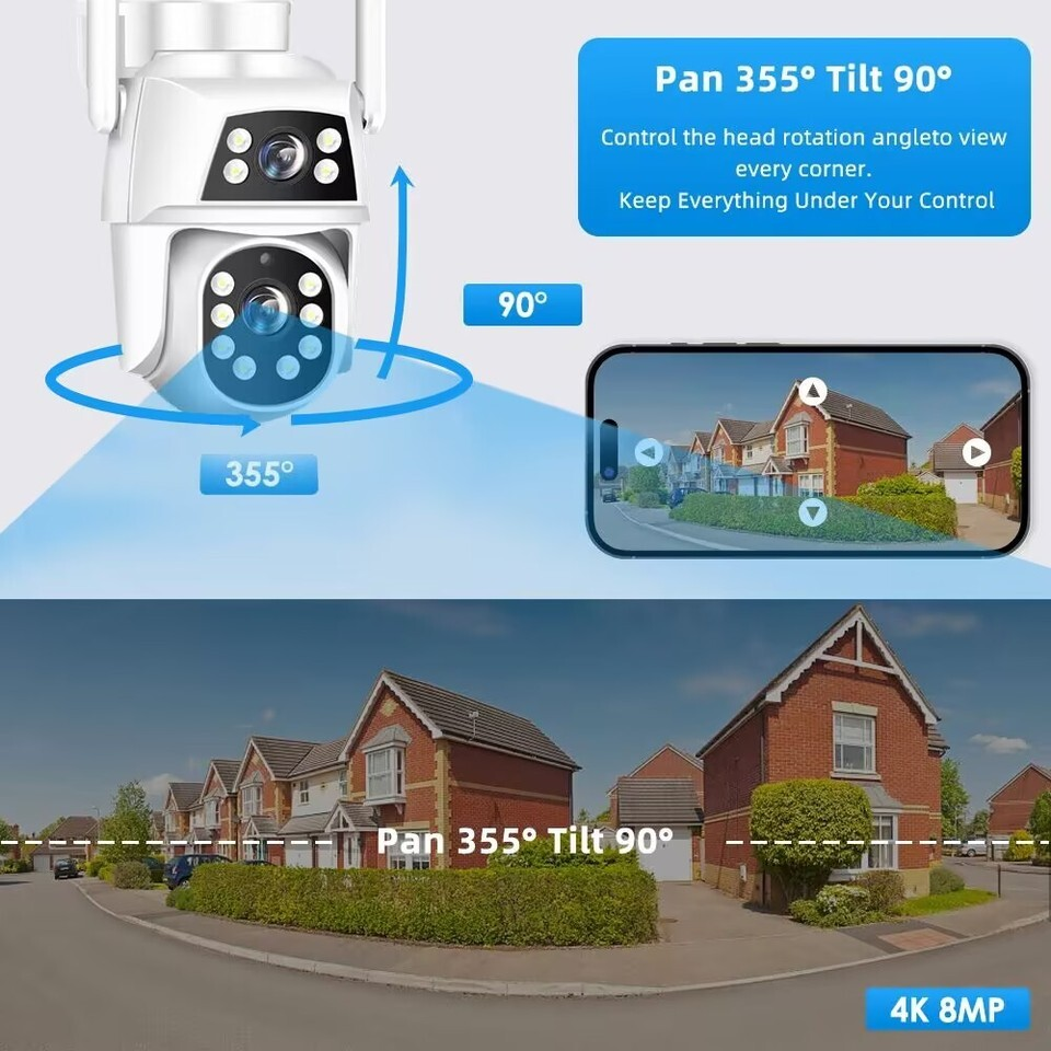 ZCLOVELMM HD22W 8MP Dual-Lens Dual-Screen PTZ Camera IP thumbnail