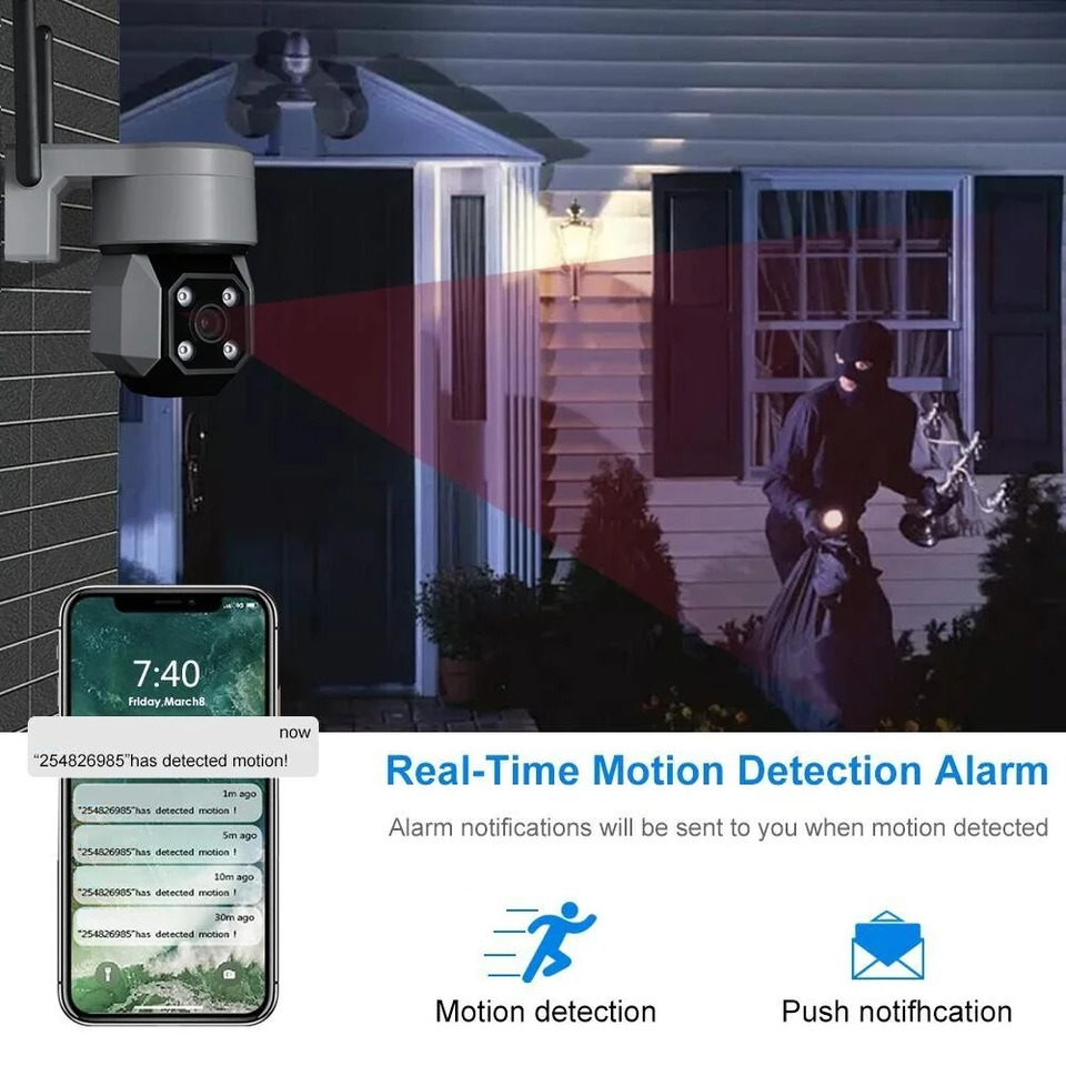 5MP Tuya Smart Life WiFi Surveillance PTZ camera Auto Tracking Ai Human Detection Color Night Vision Waterproof Home Security thumbnail