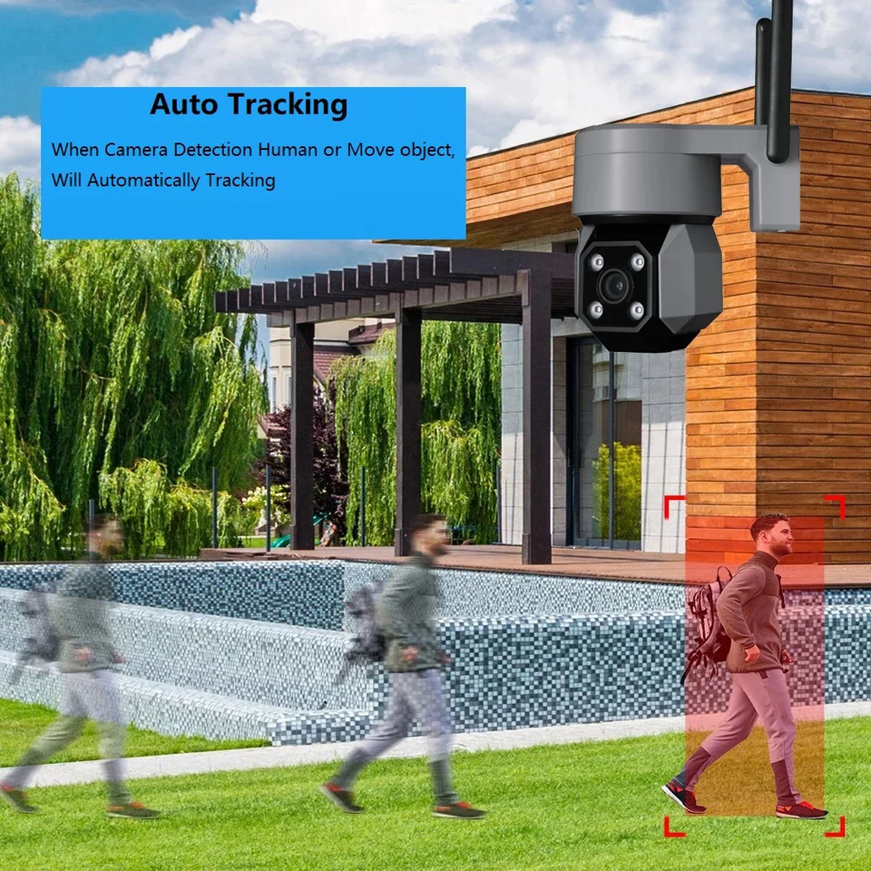 5MP Tuya Smart Life WiFi Surveillance PTZ camera Auto Tracking Ai Human Detection Color Night Vision Waterproof Home Security thumbnail