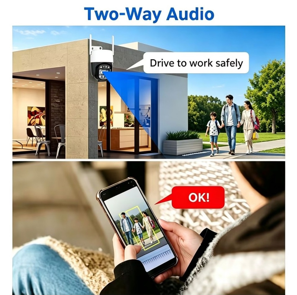 Camhipro 8MP 8X Digital Zoom PTZ WiFi Camera Two Way Audio Waterproof Vandal proof Floodlight Motion Detection for Home Security thumbnail