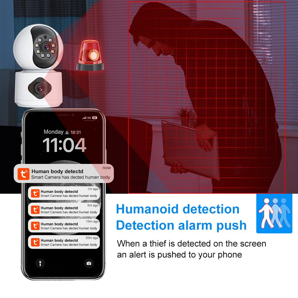 Detection alarm push When a thief is detected on the screen an alert is pushed to your phone thumbnail